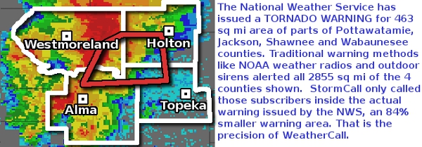 Storm based warning map